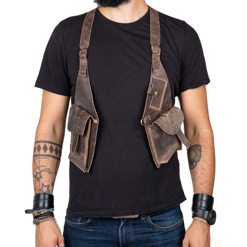 Evoker Cosplay Prop - Retro Medieval Leather Shoulder Strap Underarm