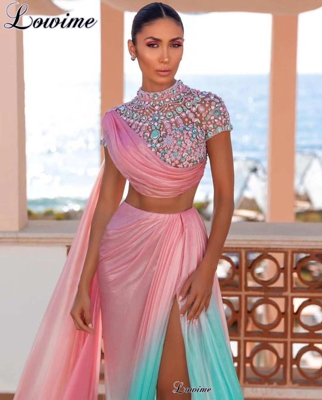 Two Pieces Dubai Prom Dresses  - Briar Cosplay Prop 评论和价格