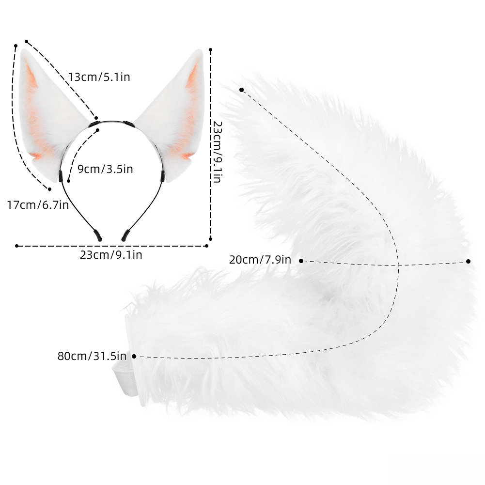 Tail Kemonomi Faux Fur Fox Ear - Cosplay Prop Kit 评论和价格
