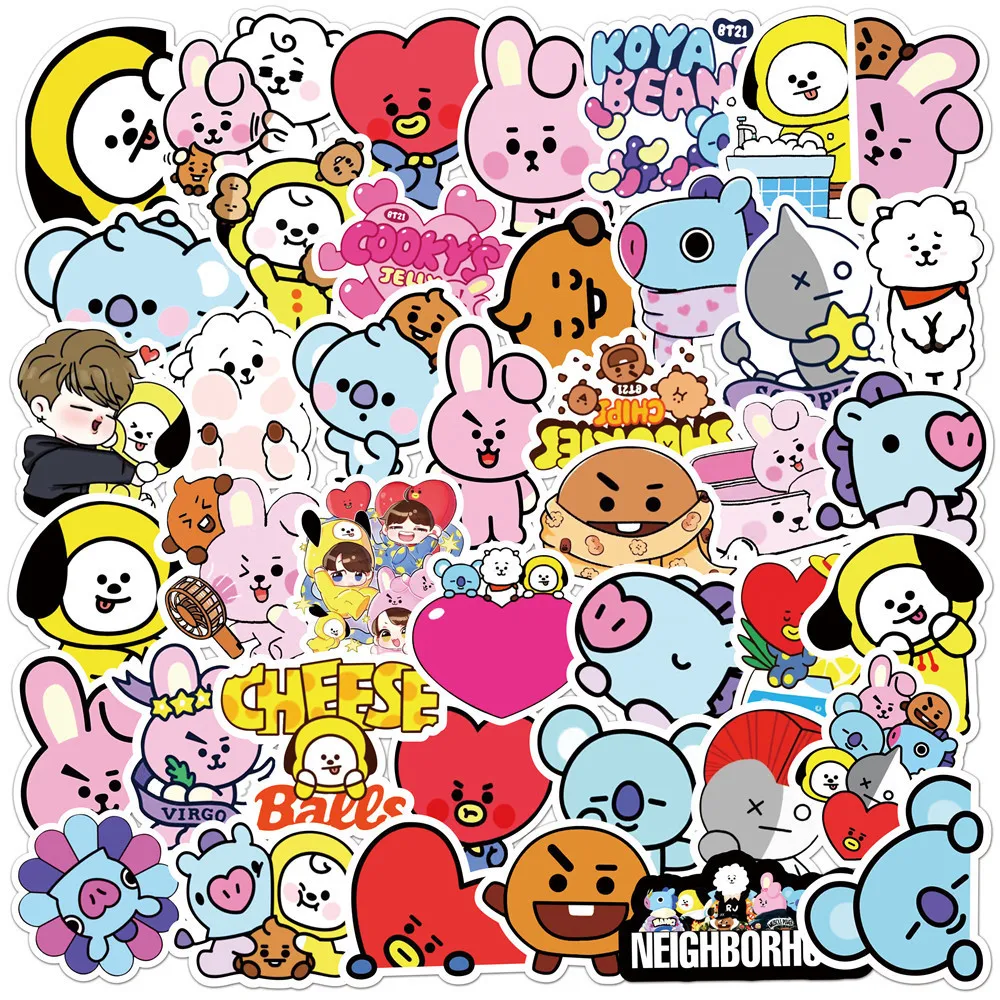 Kawaii BT21 Stickers Suitcases - Evoker Cosplay Prop 评论和价格