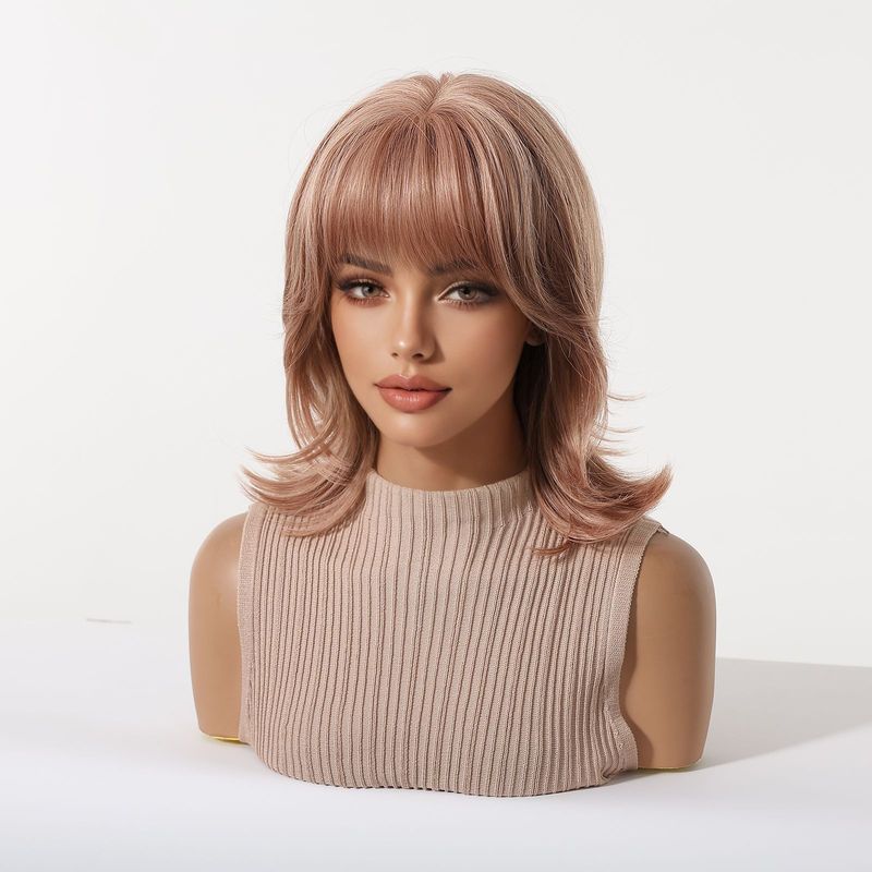 Women's wig with bangs, wolf t - Wig Fiber Net 评论和价格
